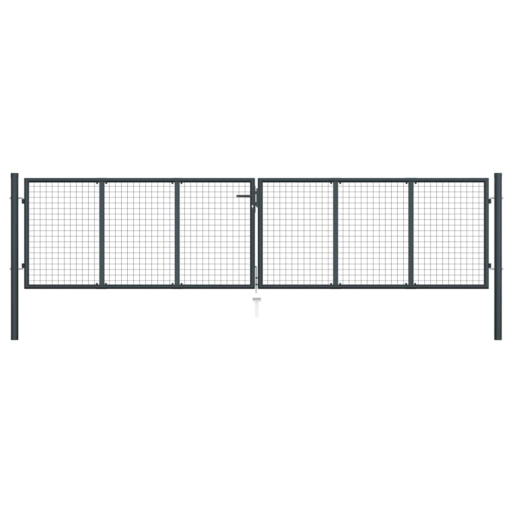 havelåge i net galvaniseret stål 400x75 cm grå