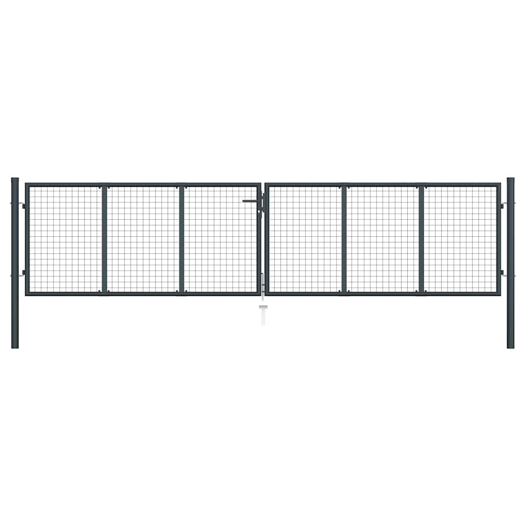 havelåge i net galvaniseret stål 400x100 cm grå
