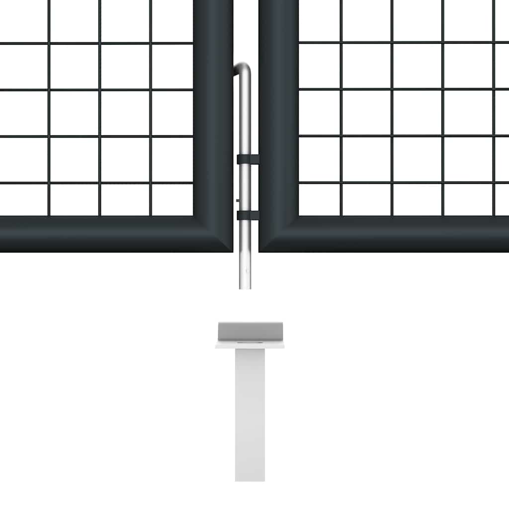 havelåge i net galvaniseret stål 400x100 cm grå
