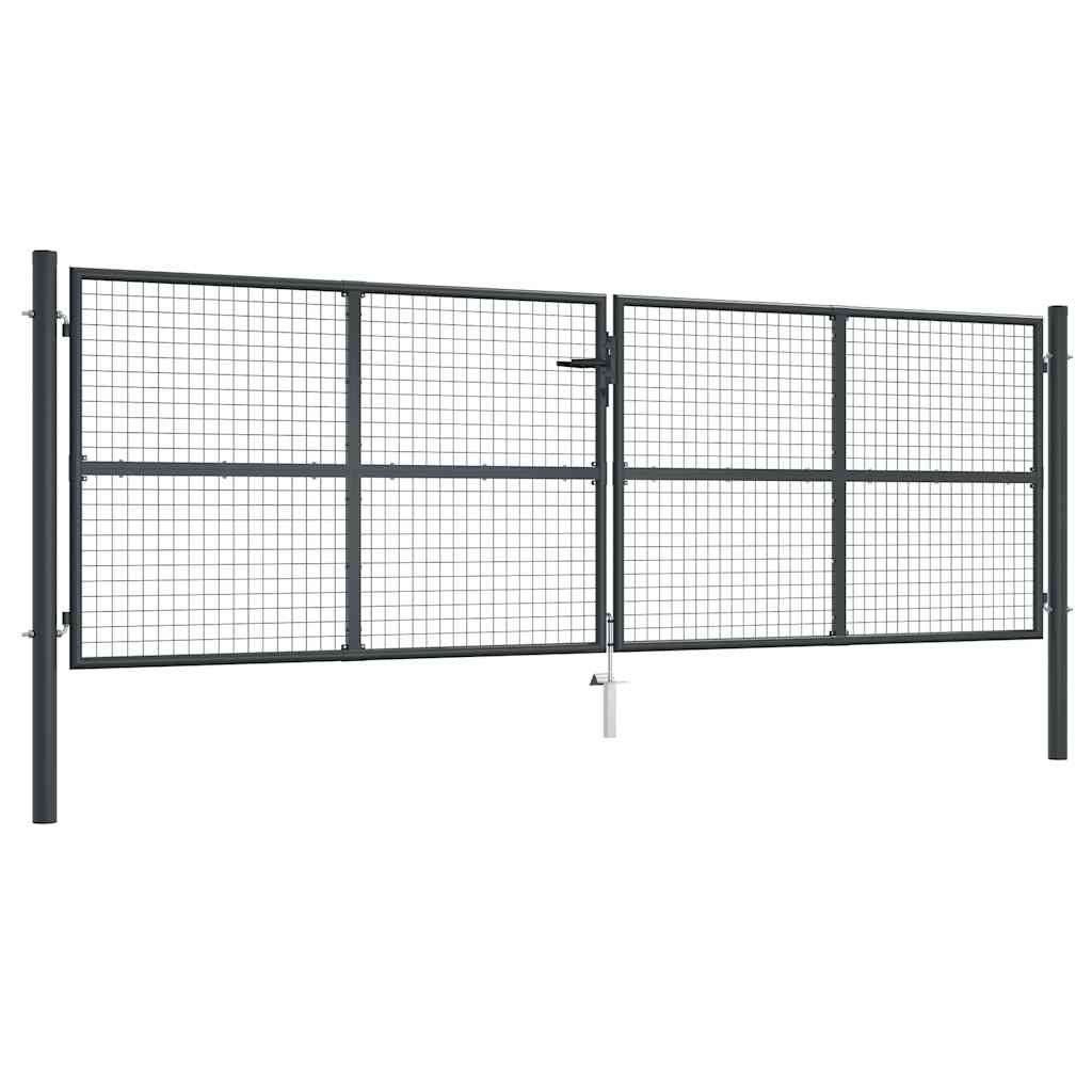 havelåge i net galvaniseret stål 400x125 cm grå