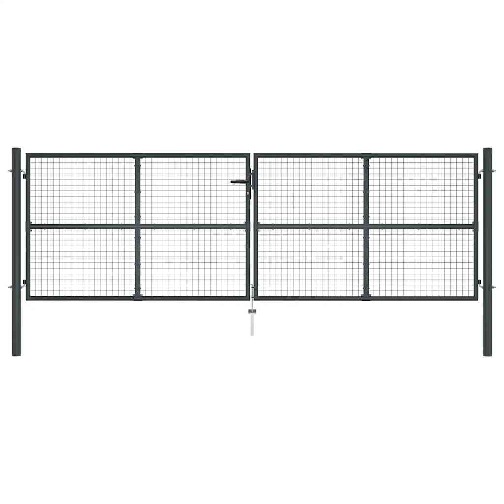 havelåge i net galvaniseret stål 400x125 cm grå