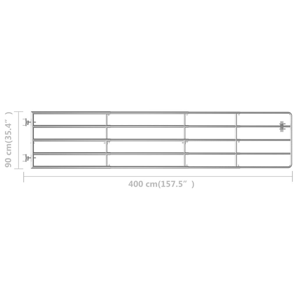 markport 5 dele (150-400)x90 cm stål sølvfarvet