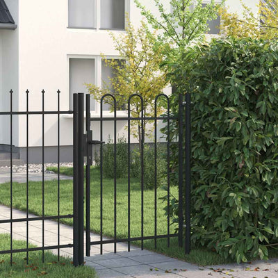 hegnslåge BOXTEL Enkeltdør med buet top stål 1x1,2 m sort