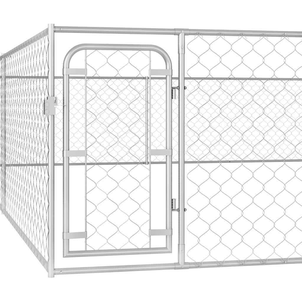 udendørs hundeløbegård 6 x 6 x 1 m galvaniseret stål