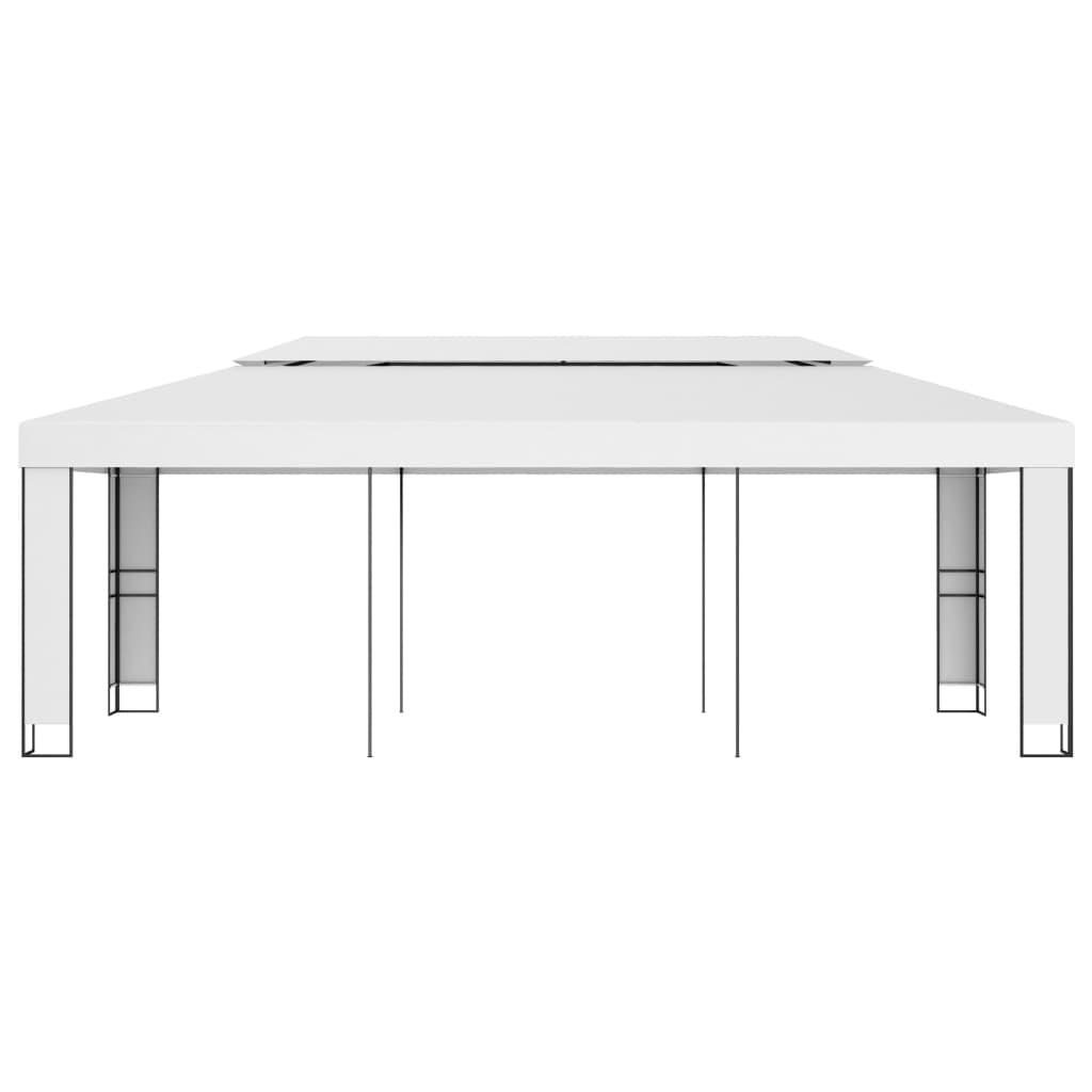 pavillon med dobbelttag 3x6 m hvid