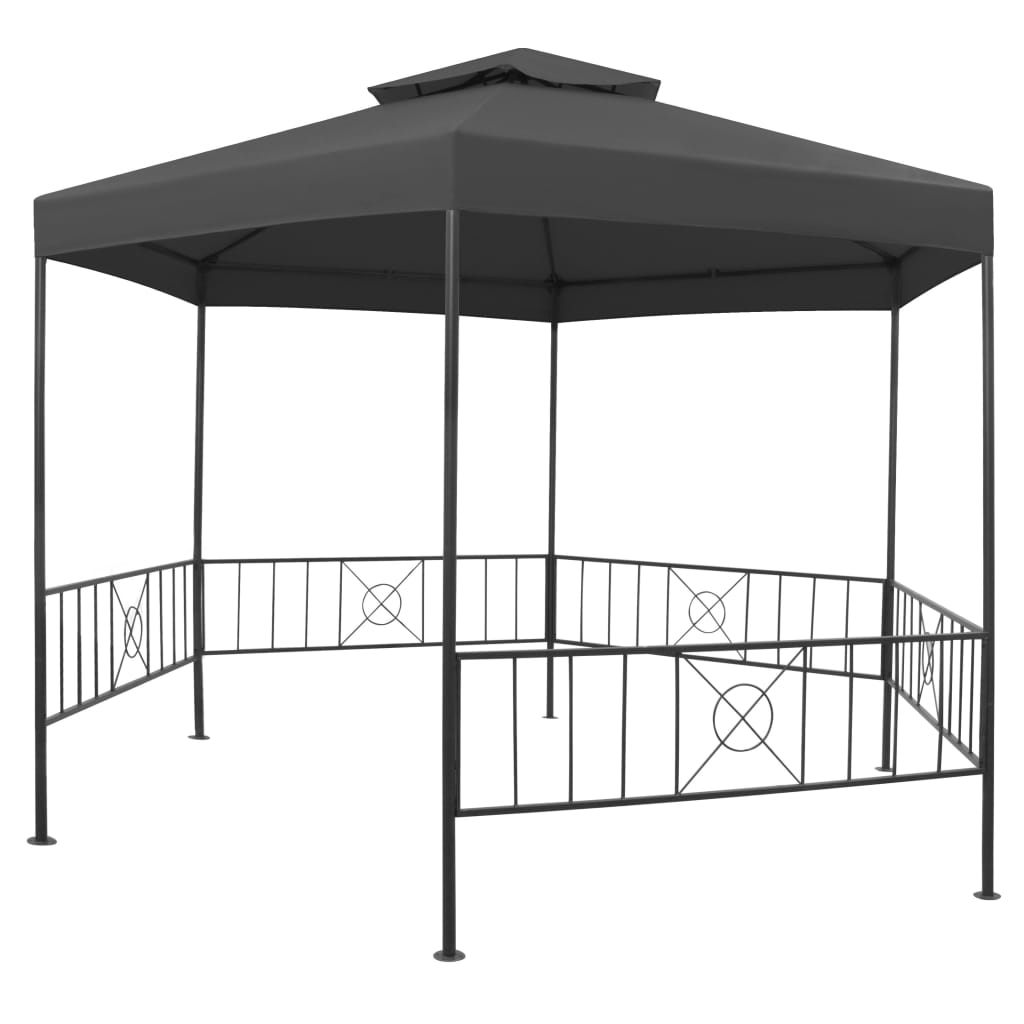 havepavillon 323x275x265 cm antracitgrå