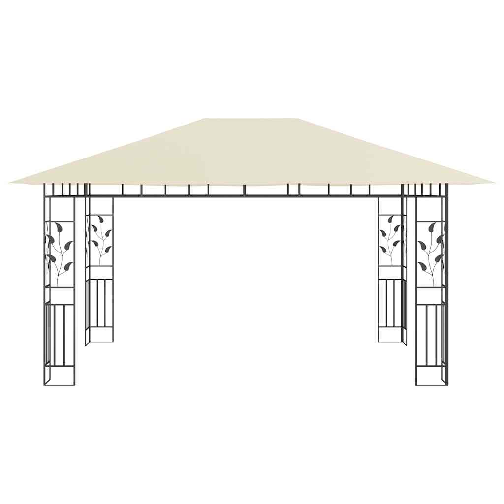 pavillon med myggenet 4x3x2,73 m 180 g/m² cremefarvet