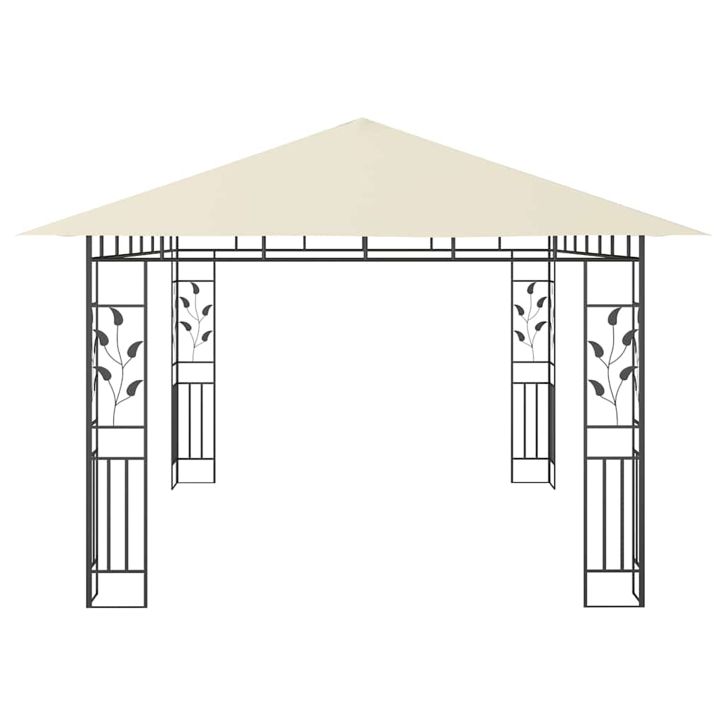 pavillon med myggenet 4x3x2,73 m 180 g/m² cremefarvet