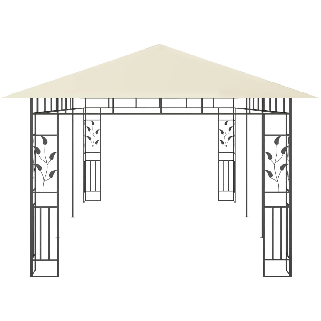 pavillon med myggenet 6x3x2,73 cm cremefarvet