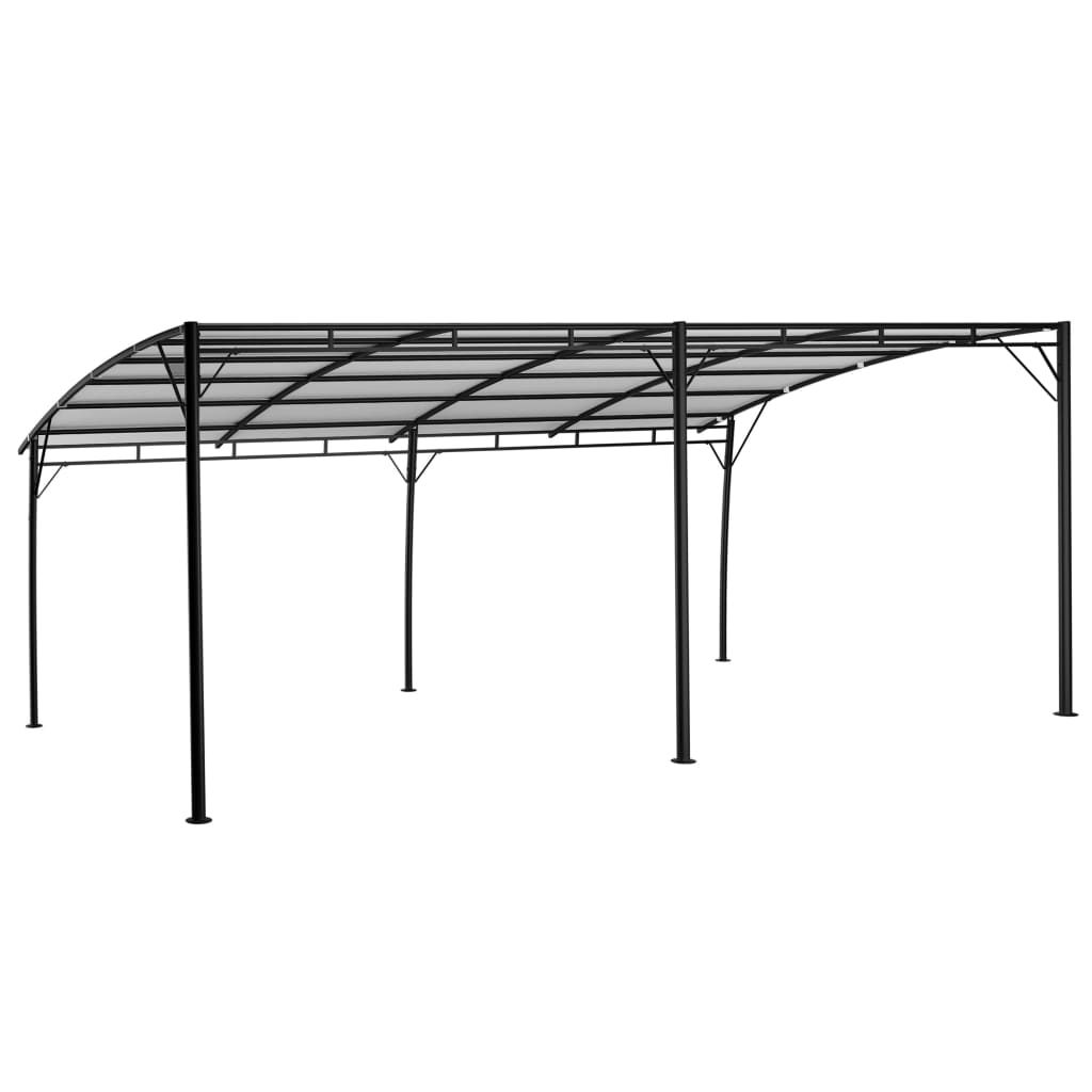 Solsejl 6 x 3 x 2,55 m Cremefarvet Pulverlakeret stål og stof