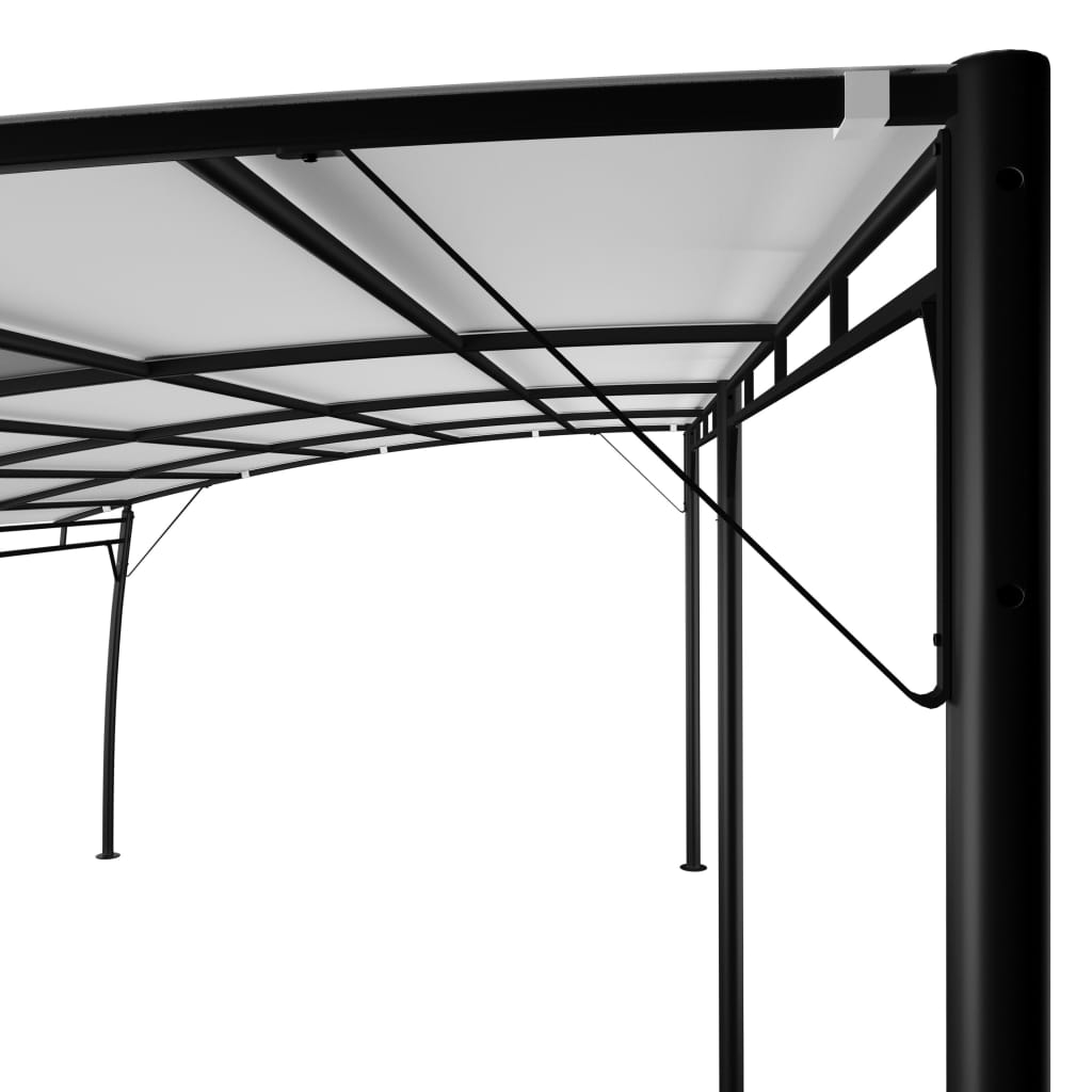 Solsejl 6 x 3 x 2,55 m Cremefarvet Pulverlakeret stål og stof