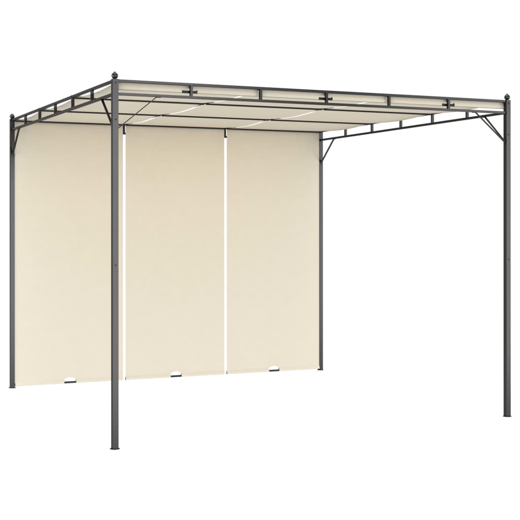 havepavillon med gardin 3x3x2,25m cremefarvet