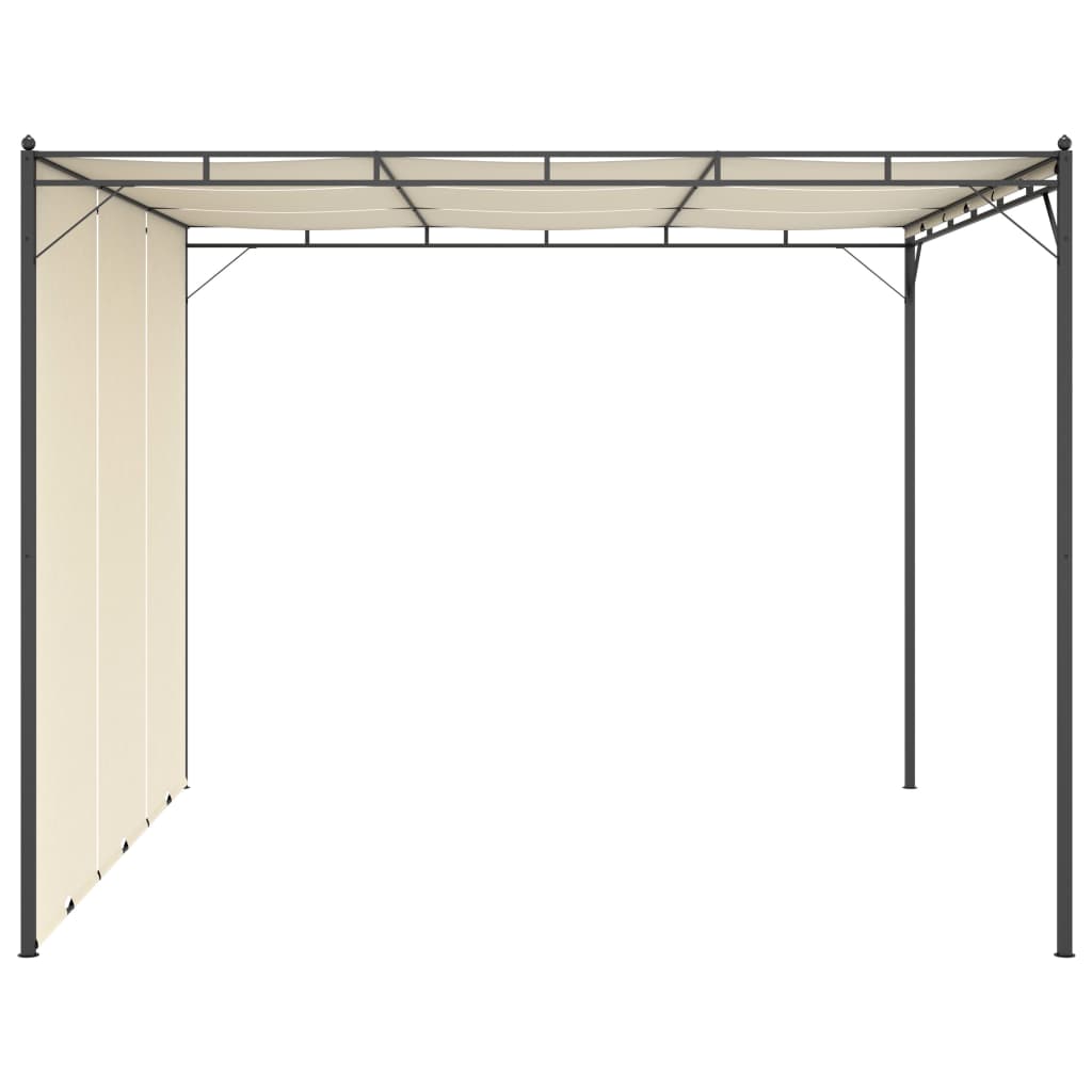 havepavillon med gardin 3x3x2,25m cremefarvet