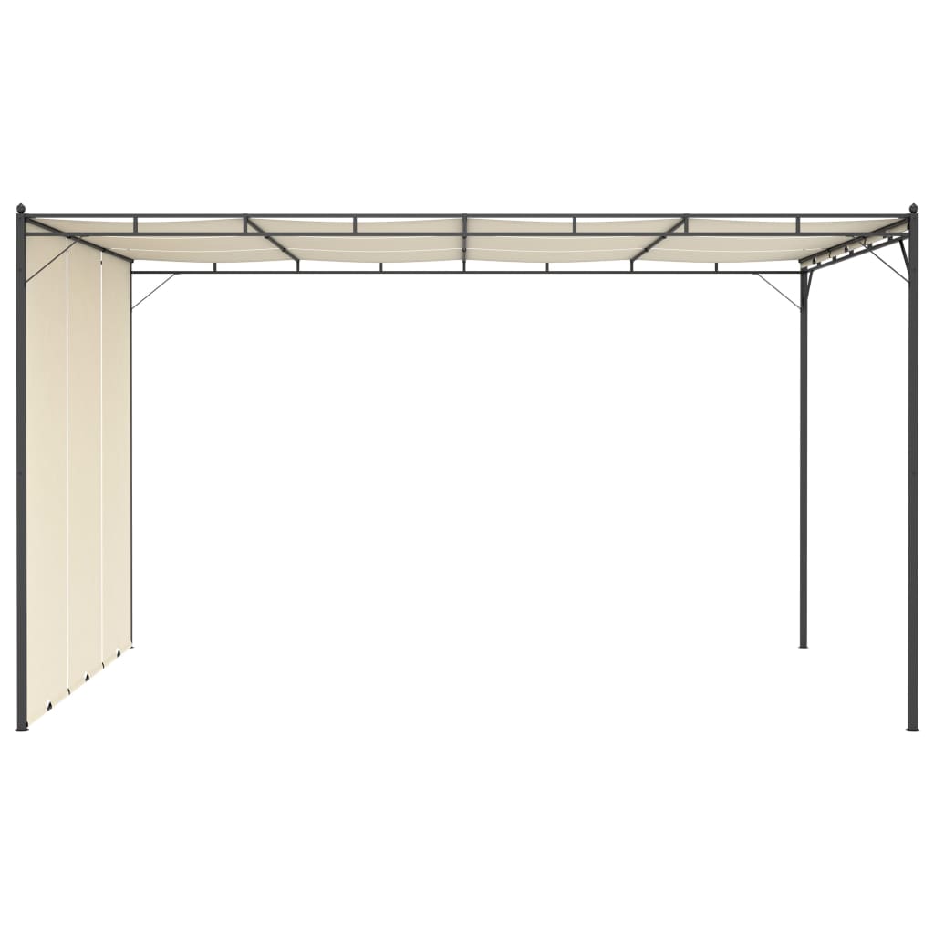 havepavillon med gardin 4x3x2,25 m cremefarvet