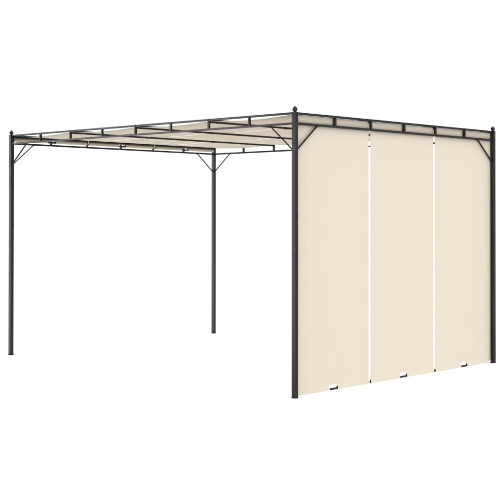 havepavillon med gardin 4x3x2,25 m cremefarvet