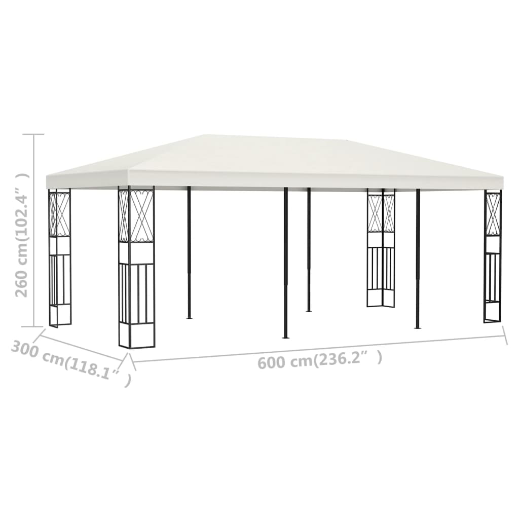 pavillon 3x6 m stof cremefarvet