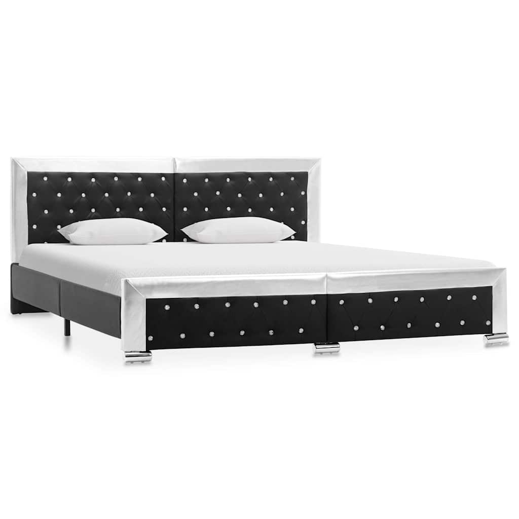 sengestel 180x200 cm kunstlæder sort