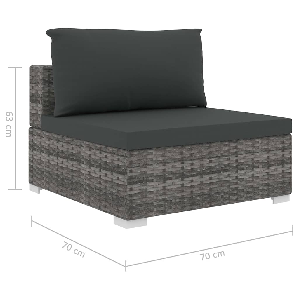 loungesæt til haven 11 dele med hynder polyrattan grå