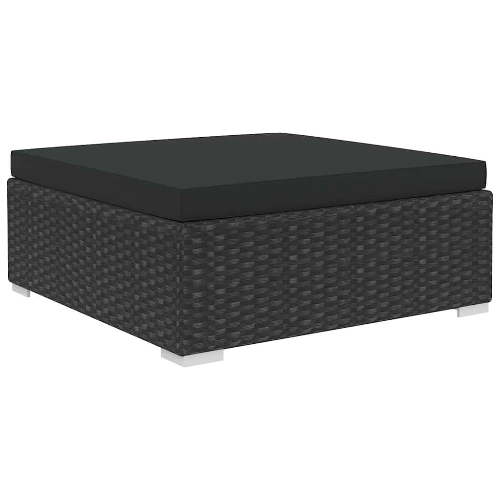 loungesæt til haven 11 dele med hynder polyrattan sort