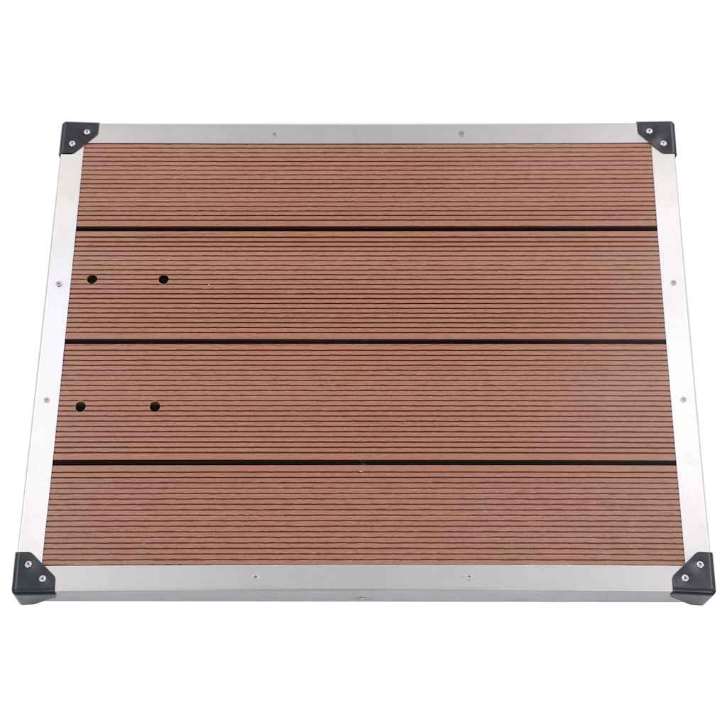 udendørs brusekar 80 x 62 cm WPC rustfrit stål brun