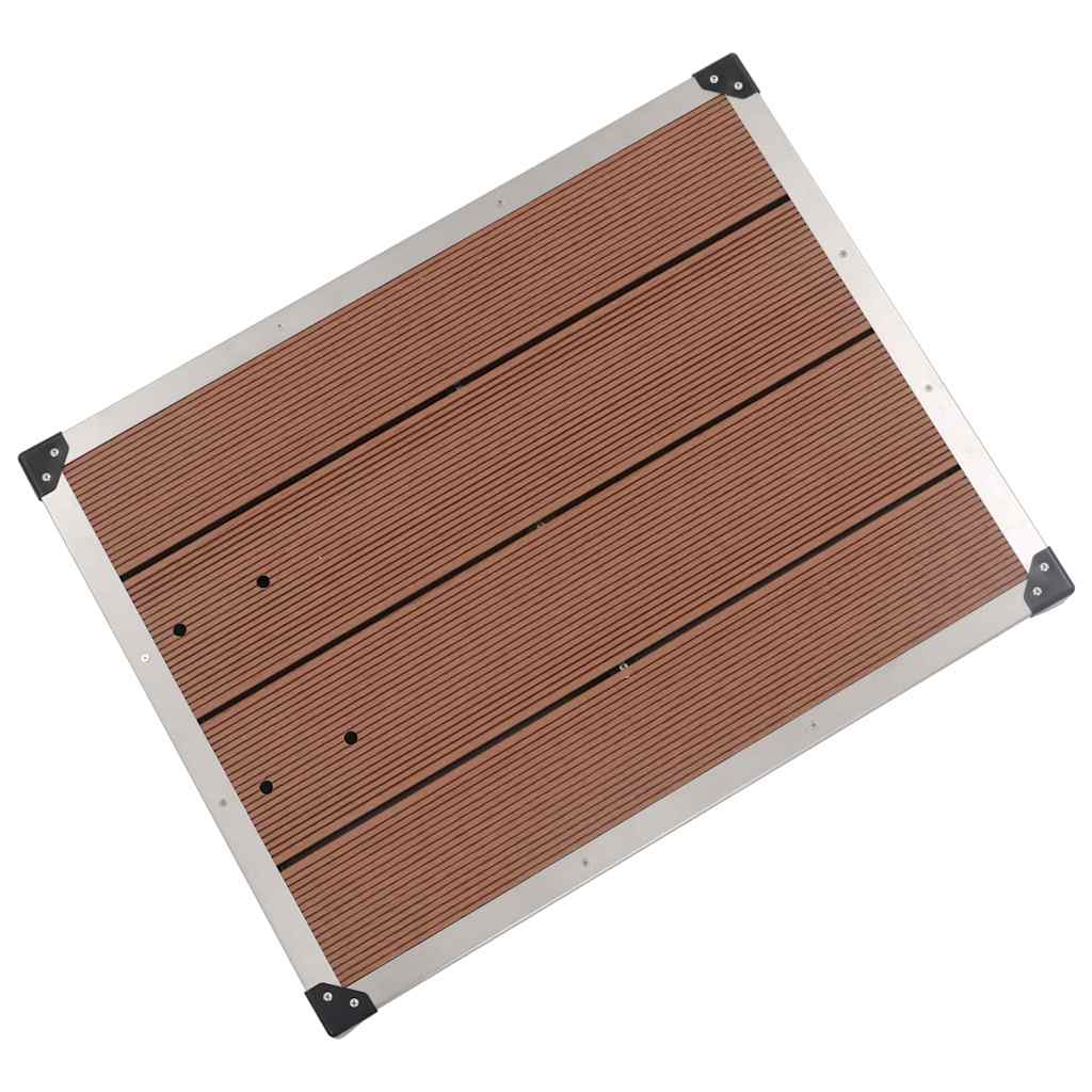 udendørs brusekar 80 x 62 cm WPC rustfrit stål brun