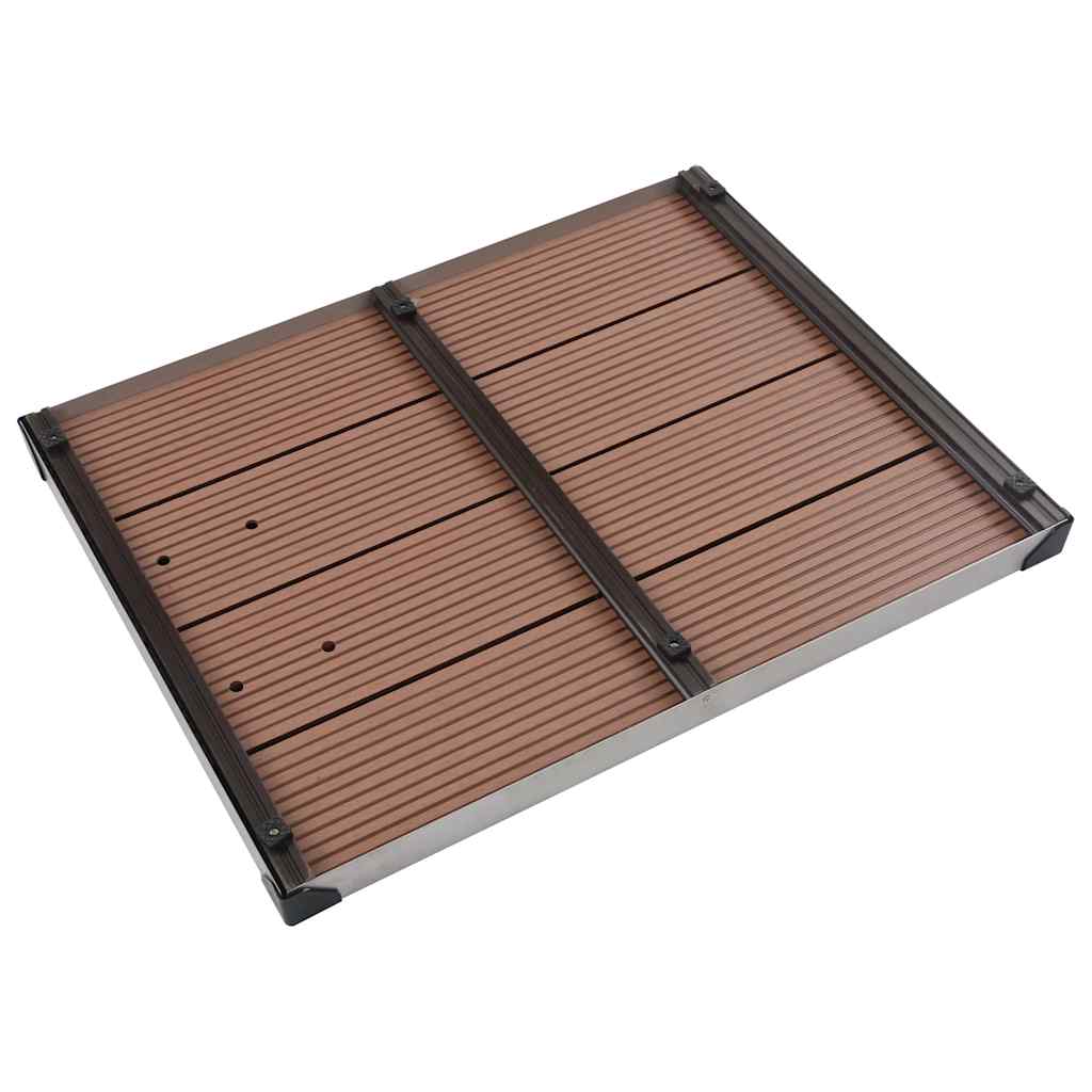 udendørs brusekar 80 x 62 cm WPC rustfrit stål brun