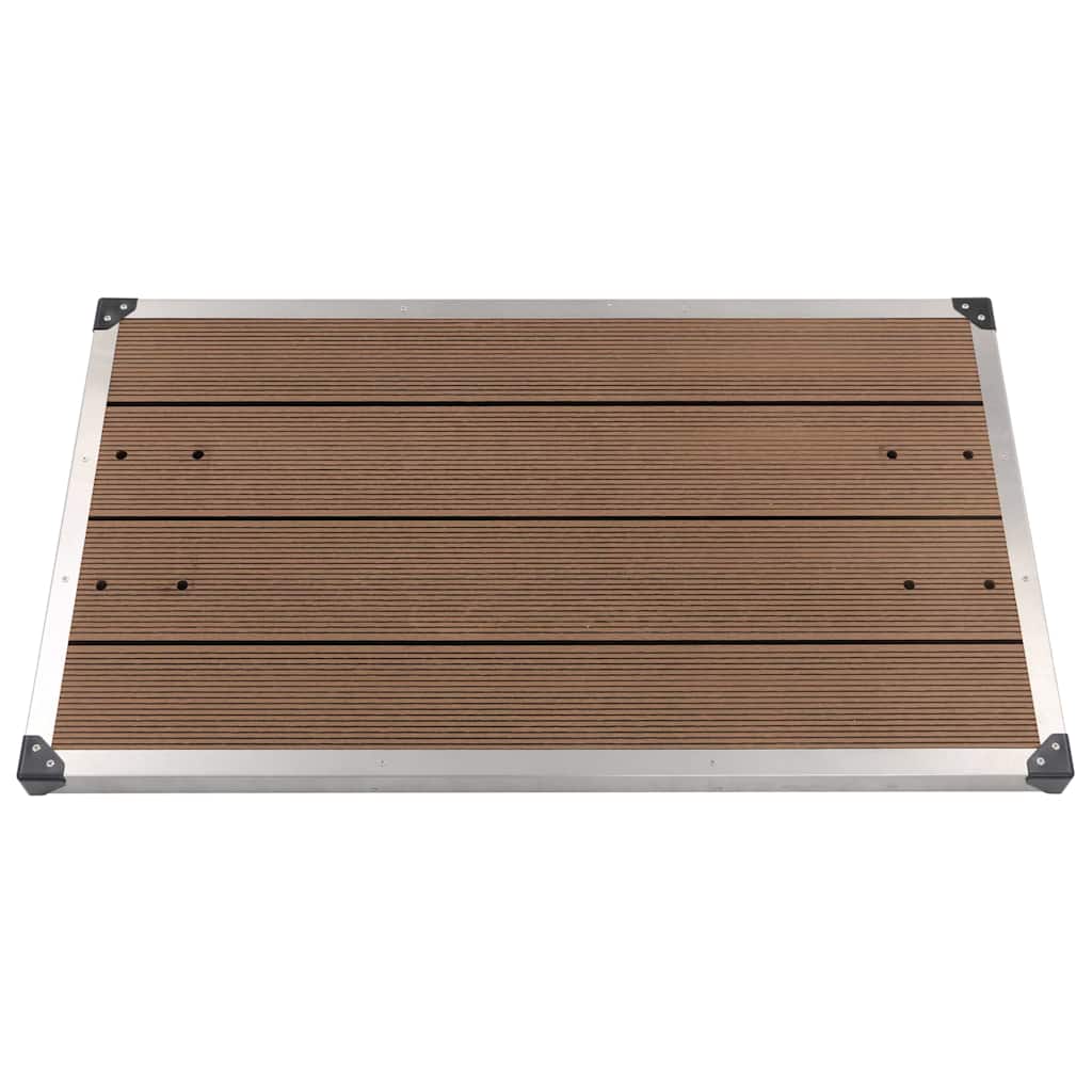 udendørs brusekar 110 x 62 cm WPC rustfrit stål brun