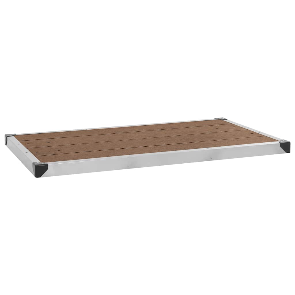 udendørs brusekar 110 x 62 cm WPC rustfrit stål brun