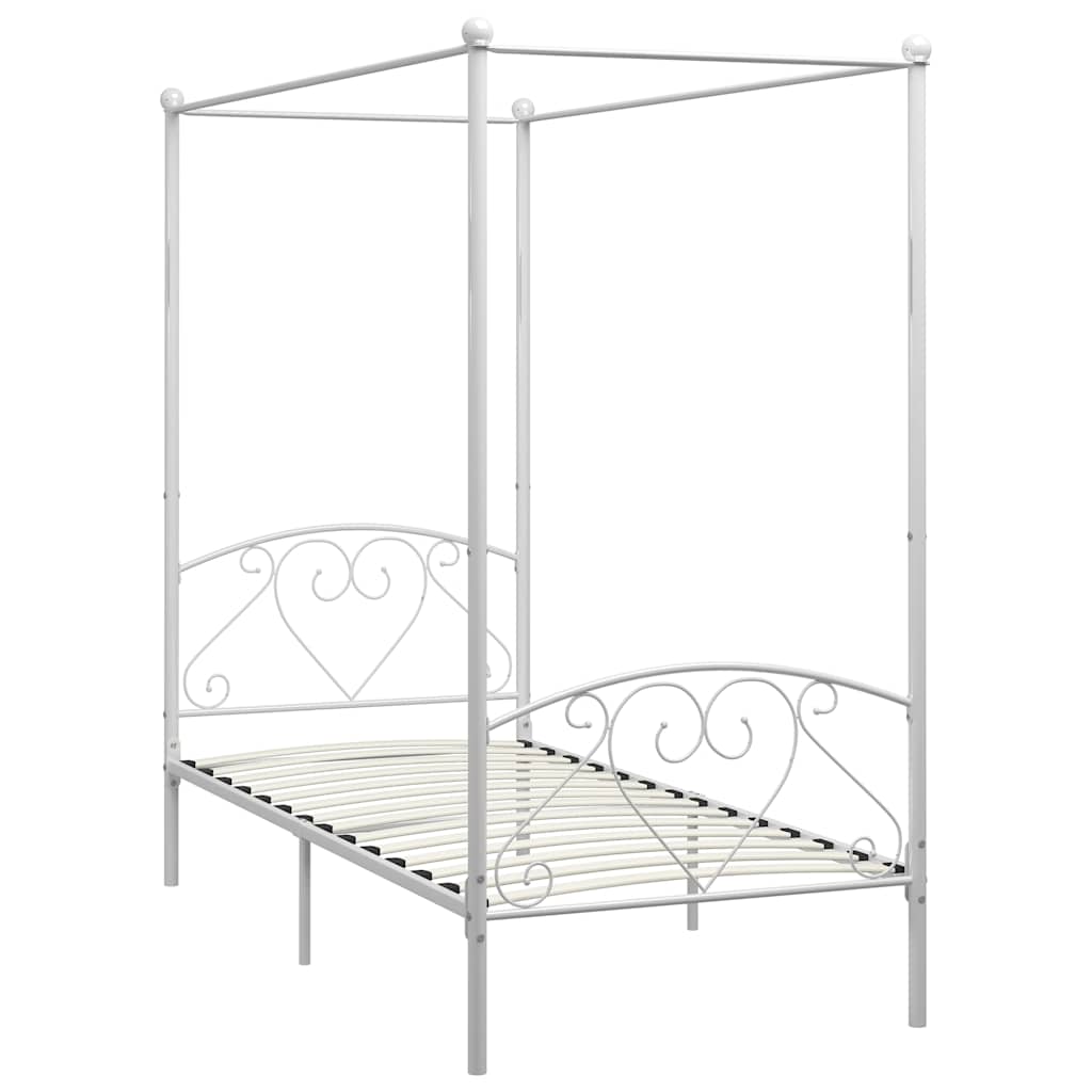 sengestel til himmelseng 90 x 200 cm metal hvid