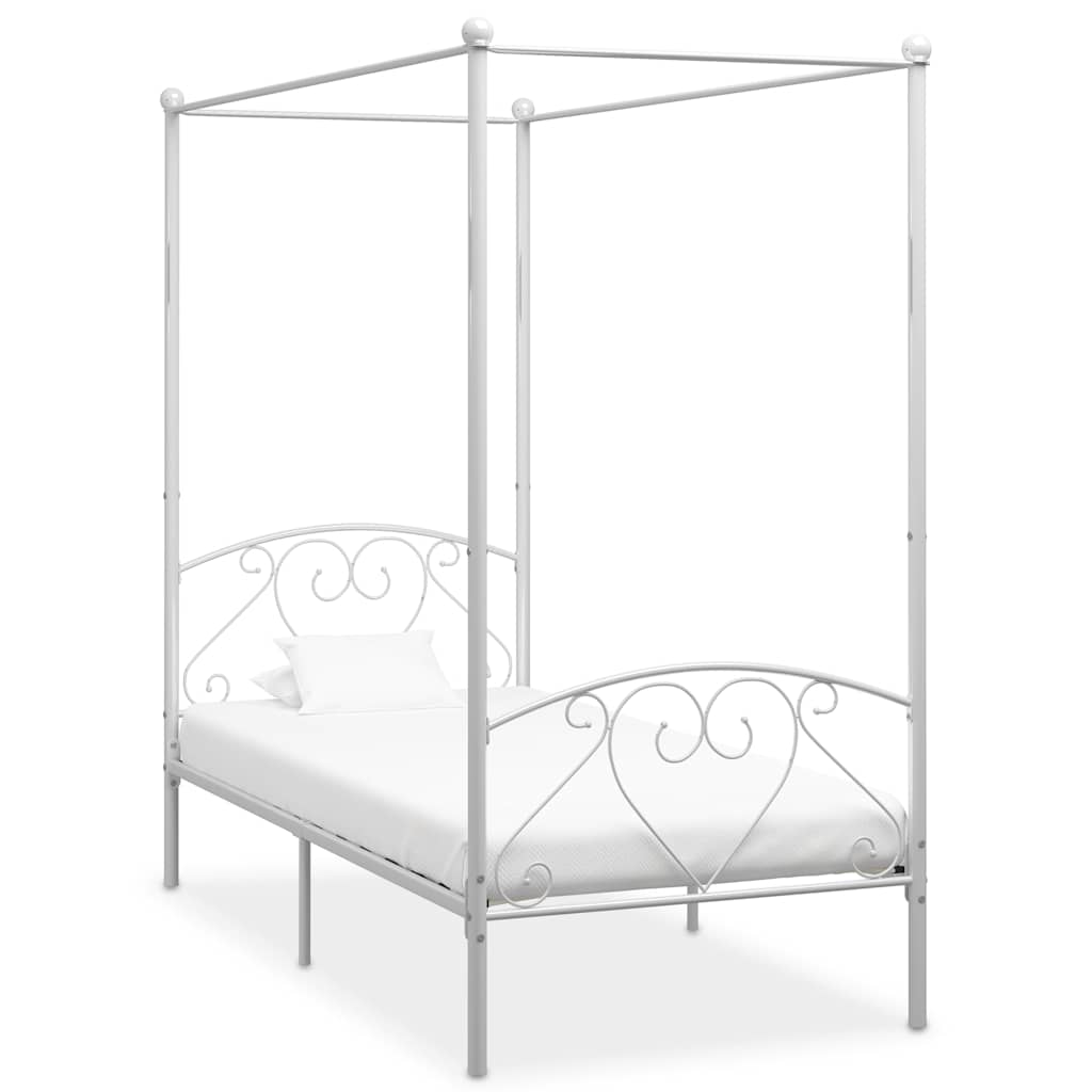 sengestel til himmelseng 120 x 200 cm metal hvid