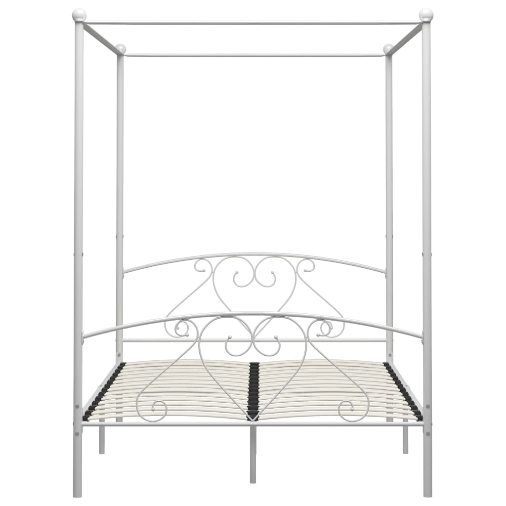 sengestel til himmelseng 140 x 200 cm metal hvid