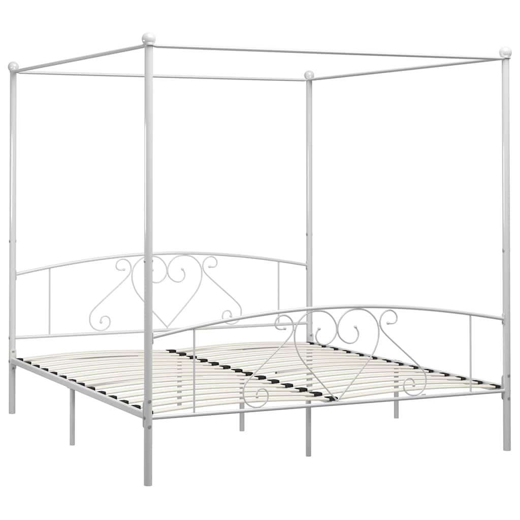 sengestel til himmelseng 200 x 200 cm metal hvid