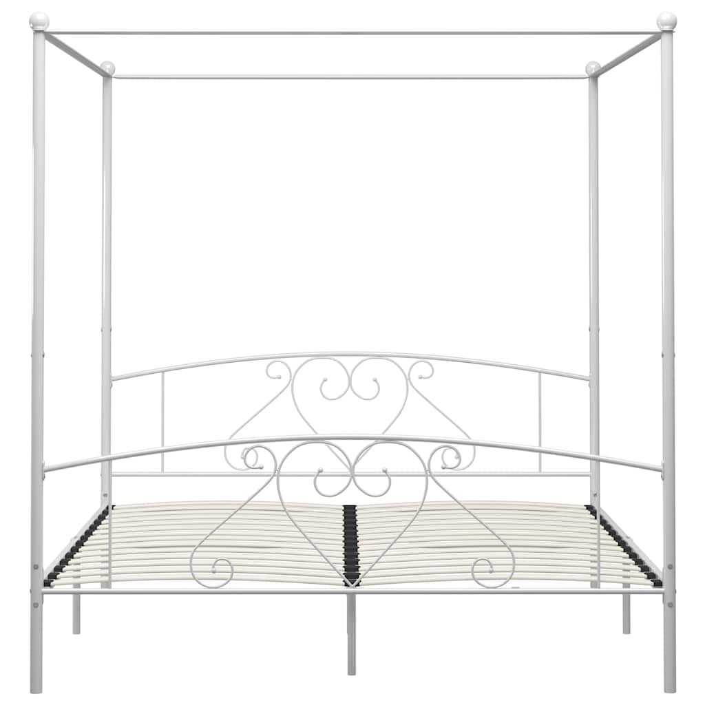 sengestel til himmelseng 200 x 200 cm metal hvid