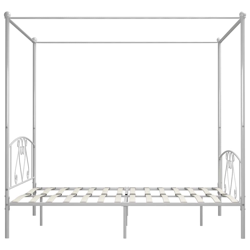sengestel til himmelseng 200 x 200 cm metal hvid