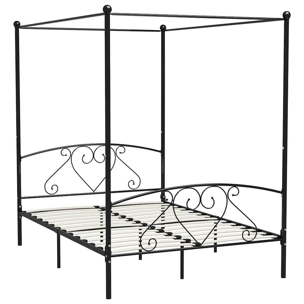 sengestel til himmelseng 160 x 200 cm metal sort