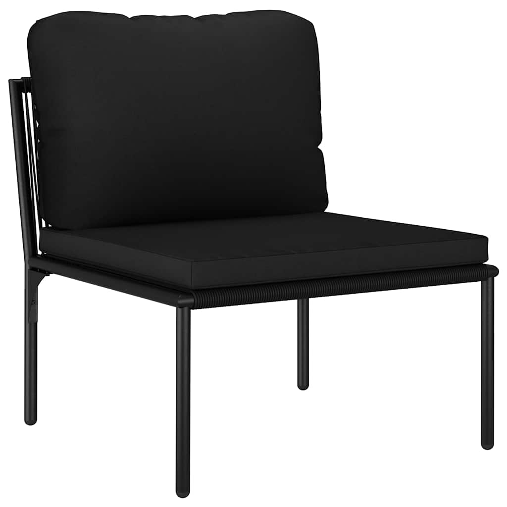 loungesæt 6 dele med hynder PVC sort