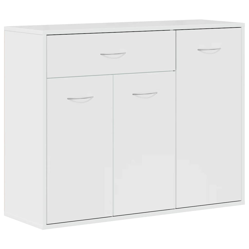 skænk 88x30x70 cm konstrueret træ hvid højglans