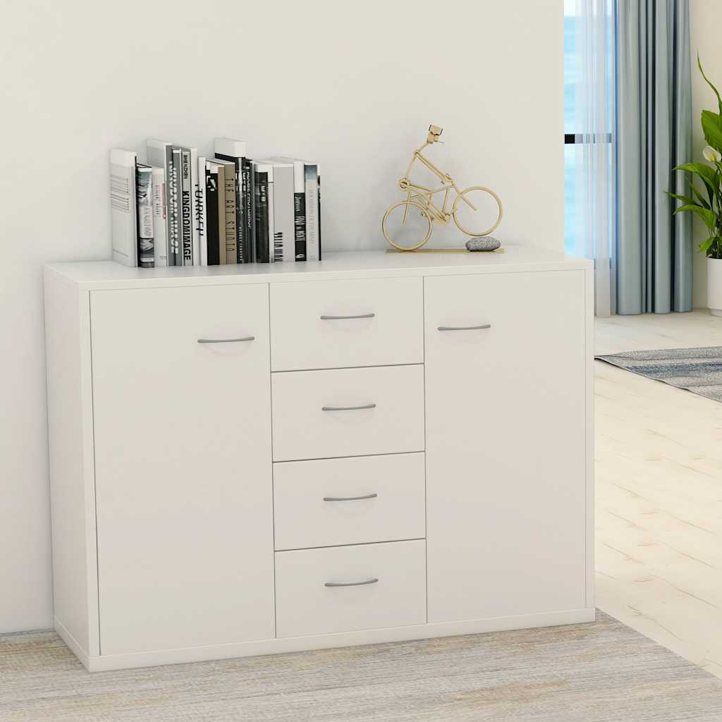 skænk 88x30x65 cm konstrueret træ hvid