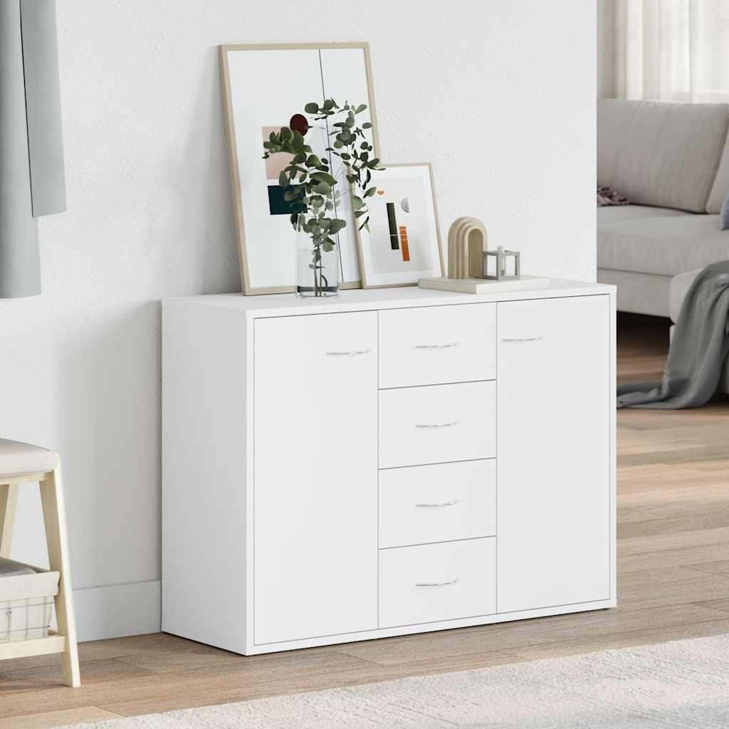 skænk 88x30x65 cm konstrueret træ hvid