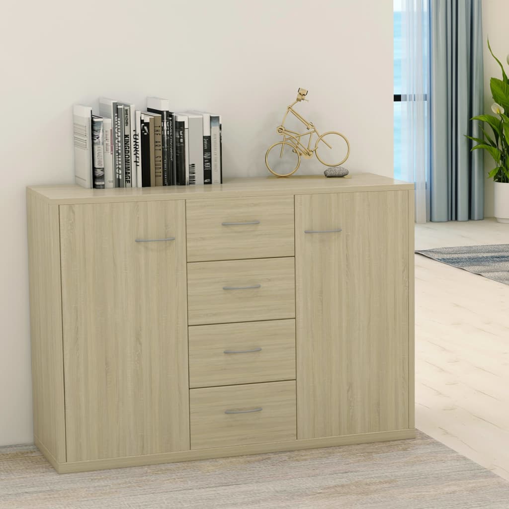 skænk 88x30x65 cm konstrueret træ sonoma-eg
