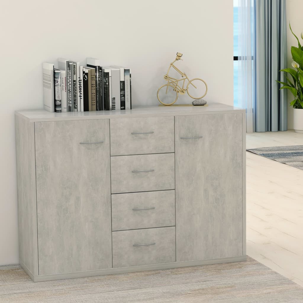 skænk 88x30x65 cm konstrueret træ betongrå