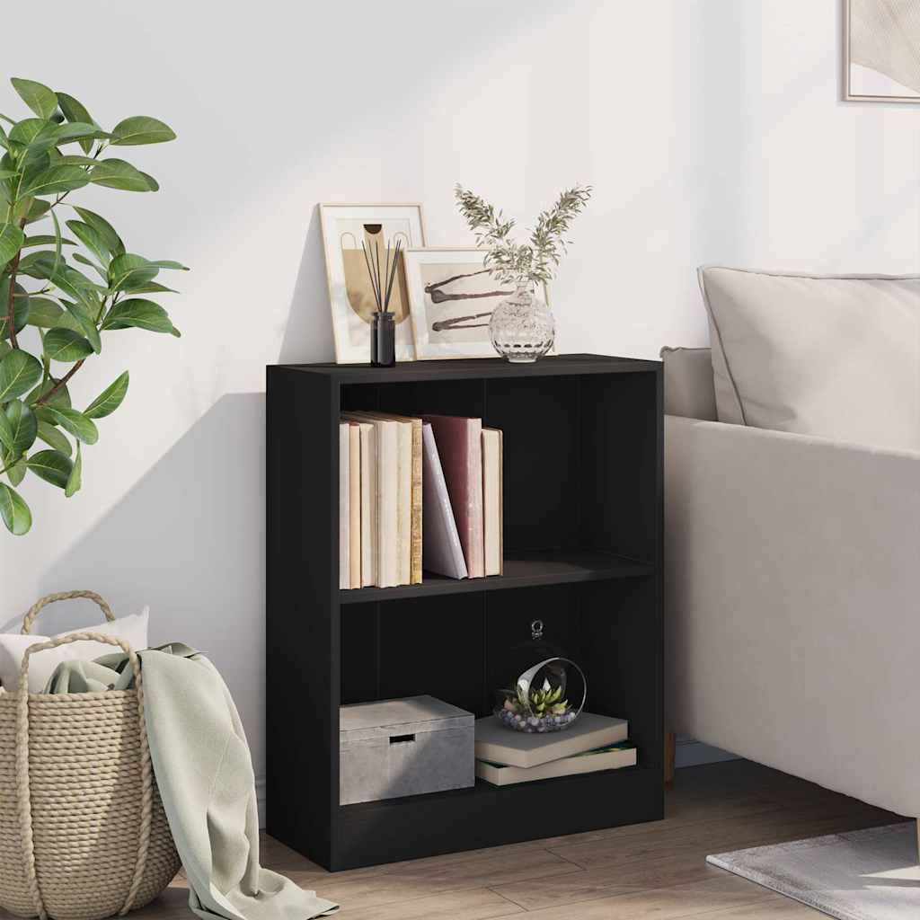 bogreol 60x24x76 cm konstrueret træ sort