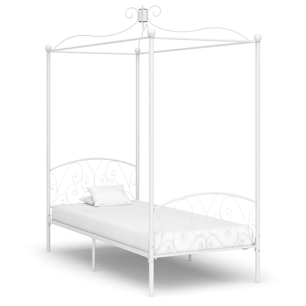 sengestel til himmelseng 90 x 200 cm metal hvid
