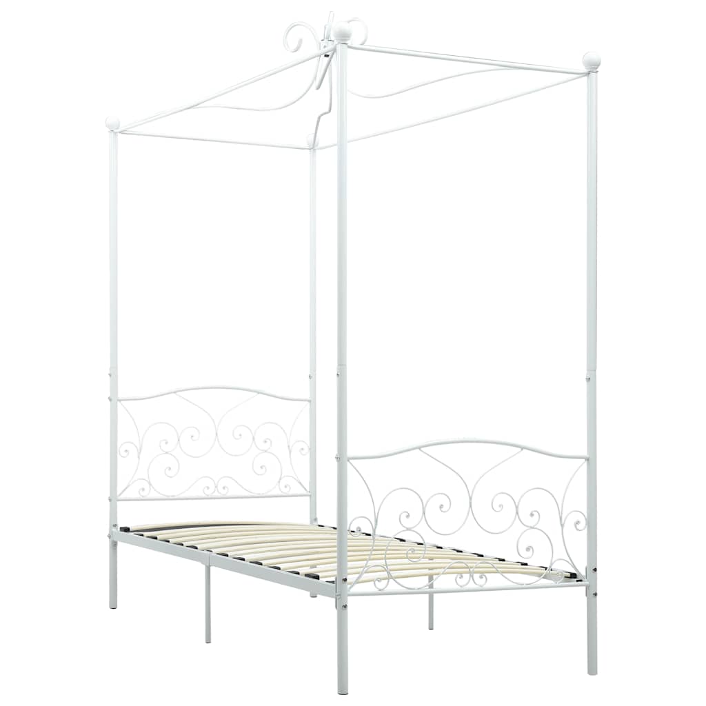 sengestel til himmelseng 90 x 200 cm metal hvid