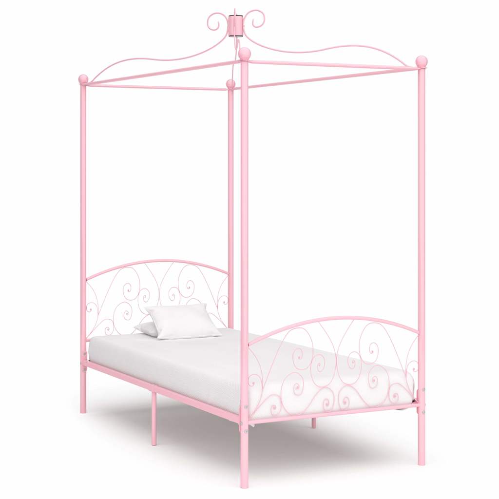 sengestel til himmelseng 90 x 200 cm metal pink