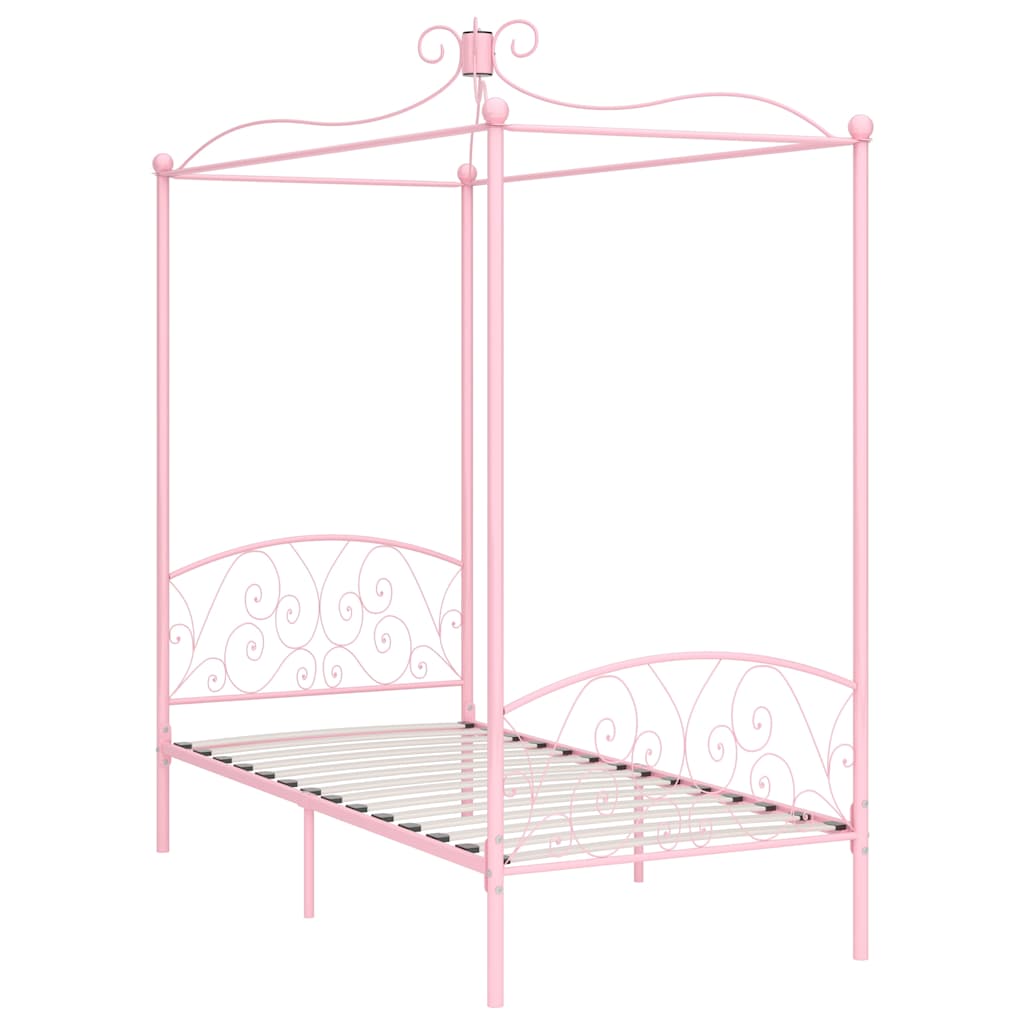 sengestel til himmelseng 90 x 200 cm metal pink