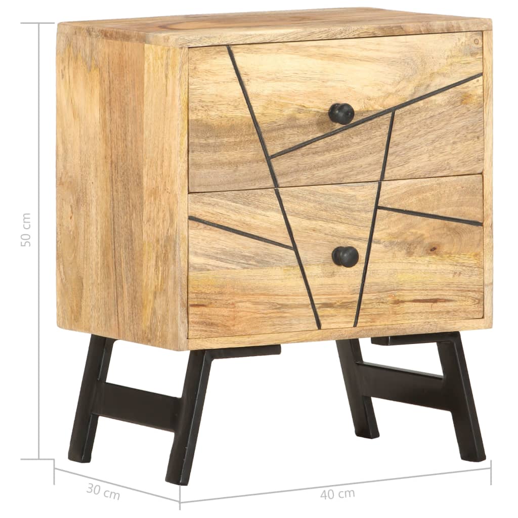 sengebord 40x30x50 cm massivt mangotræ