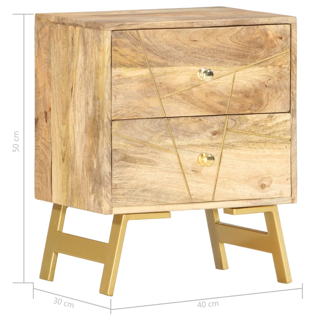 sengebord 40x30x50 cm massivt mangotræ