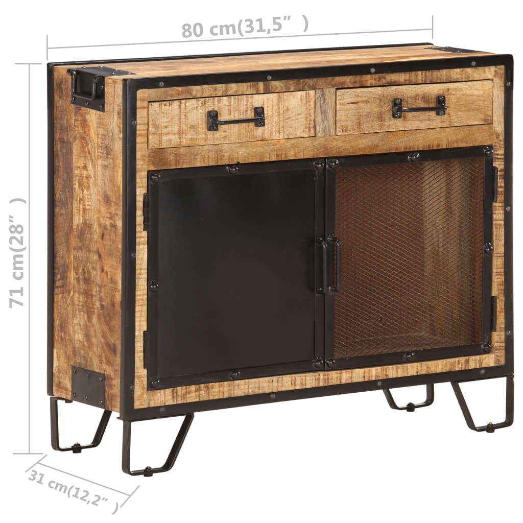 skænk 80x31x71 cm massivt ru mangotræ