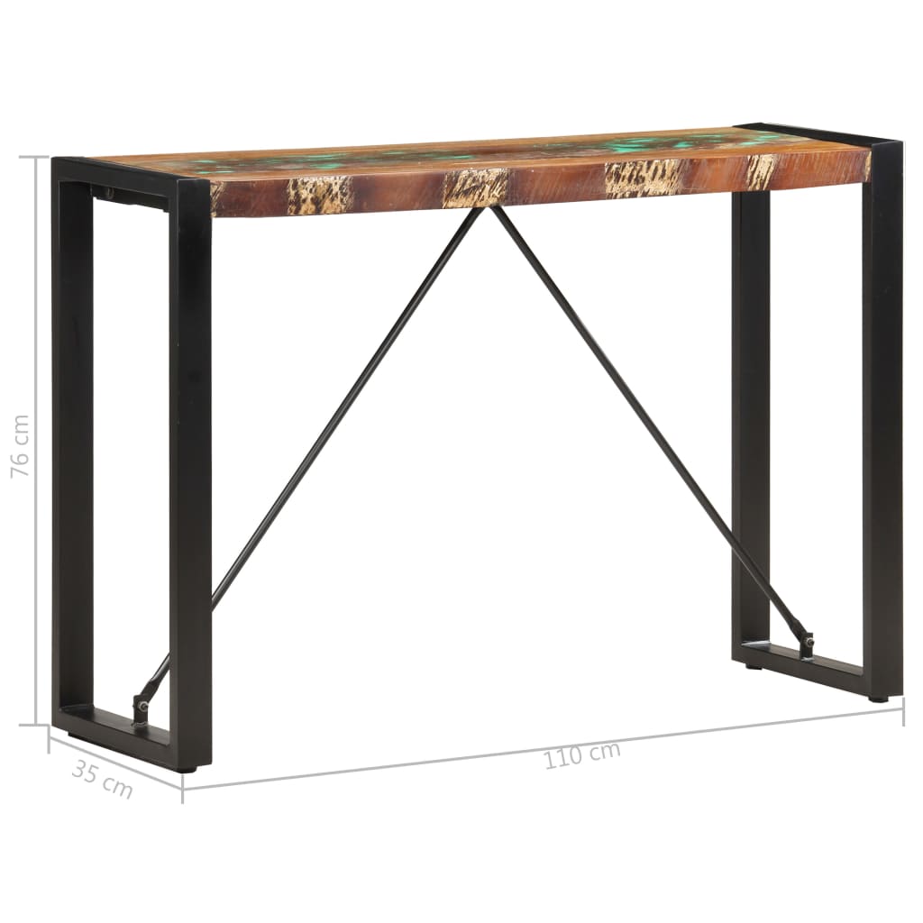 konsolbord 110x35x76 cm massivt genbrugstræ
